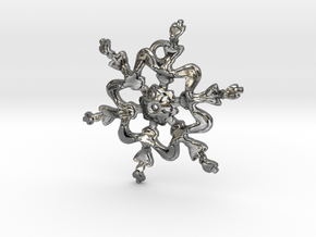 Snowflake Flower 1 - 30mm Ha in Fine Detail Polished Silver