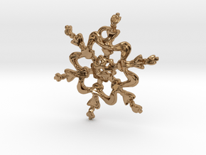 Snowflake Flower 1 - 30mm Ha in Polished Brass