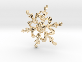 Snowflake Flower 1 - 30mm Ha in 14k Gold Plated Brass