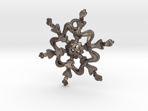 Snowflake Flower 1 - 30mm Ha in Polished Bronzed Silver Steel