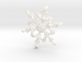 Snowflake Flower 1 - 30mm Ha in White Processed Versatile Plastic