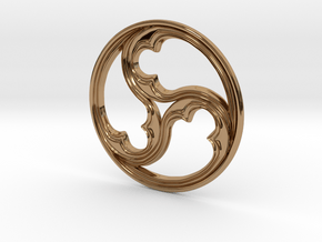 Triskele for geobiology in Polished Brass