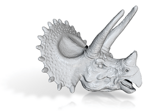 Triceratops Pendant 50mm in Tan Fine Detail Plastic