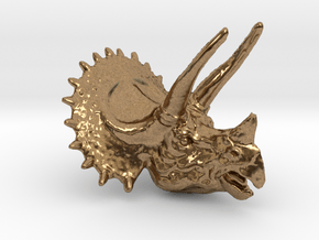 Triceratops Pendant 50mm in Natural Brass