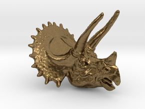 Triceratops Pendant 50mm in Natural Bronze