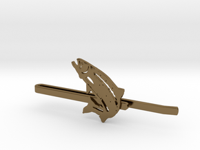 Trout Tie Clip in Polished Bronze