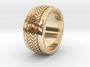 RADIAL RING SIZE 11 in 14k Gold Plated Brass