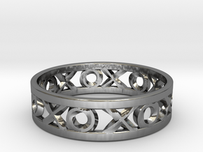 Size 6 Xoxo Ring in Fine Detail Polished Silver