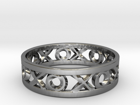 Size 7 Xoxo Ring in Fine Detail Polished Silver