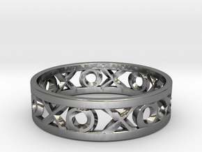 Size 12 Xoxo Ring in Fine Detail Polished Silver