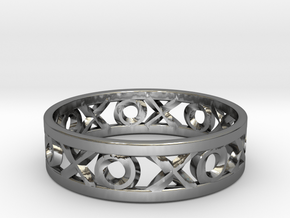 Size 13 Xoxo Ring in Fine Detail Polished Silver