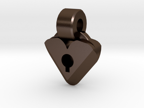 Heart Locket Pendant in Polished Bronze Steel