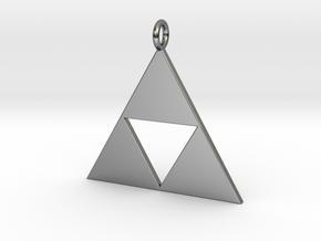 Triforce Pendant in Fine Detail Polished Silver
