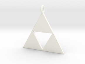 Triforce Pendant in White Processed Versatile Plastic