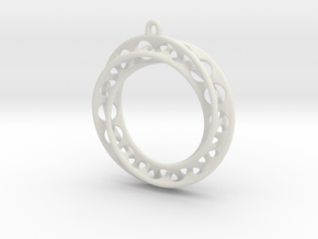 Mobius Band 30mm With Loop / Pendant Enhanced Vers in White Natural Versatile Plastic