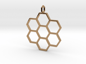 Honeycomb Pendant in Polished Brass