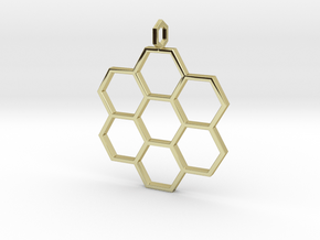 Honeycomb Pendant in 18k Gold Plated Brass