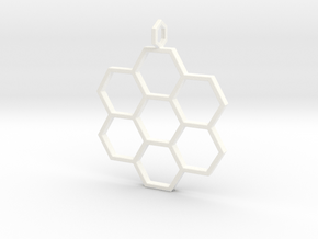 Honeycomb Pendant in White Processed Versatile Plastic