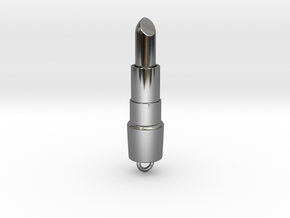 Lipstick Pendant in Fine Detail Polished Silver