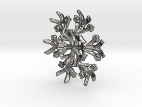 Snowflake Candle Stand 1 - d=60mm in Fine Detail Polished Silver