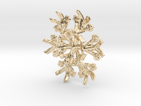 Snowflake Candle Stand 1 - d=60mm in 14k Gold Plated Brass