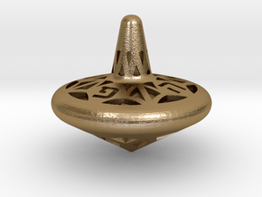 Spinning Top - NGHP - Large in Polished Gold Steel