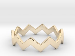 Zig Zag Wave Stackable Ring Size 7 in 14K Yellow Gold