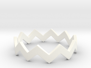 Zig Zag Wave Stackable Ring Size 7 in White Processed Versatile Plastic