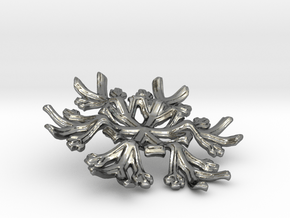 Snowflake Candle Stand - d=70mm in Fine Detail Polished Silver