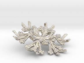 Snowflake Candle Stand - d=70mm in Platinum