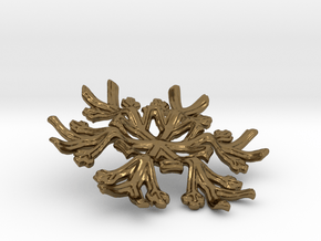 Snowflake Candle Stand - d=70mm in Polished Bronze