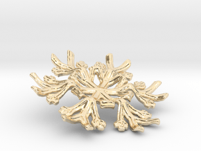 Snowflake Candle Stand - d=70mm in 14k Gold Plated Brass