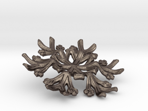 Snowflake Candle Stand - d=70mm in Polished Bronzed Silver Steel