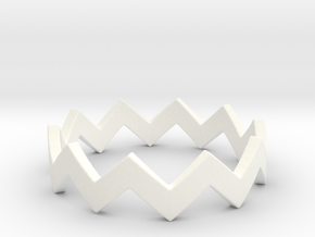 Zig Zag Wave Stackable Ring Size 6 in White Processed Versatile Plastic