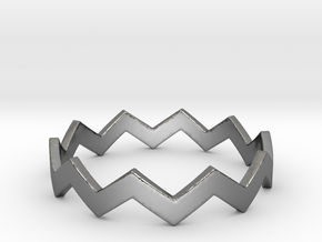 Zig Zag Wave Stackable Ring Size 11 in Fine Detail Polished Silver