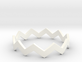 Zig Zag Wave Stackable Ring Size 11 in White Processed Versatile Plastic