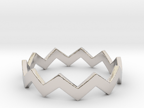 Zig Zag Wave Stackable Ring Size 9 in Platinum