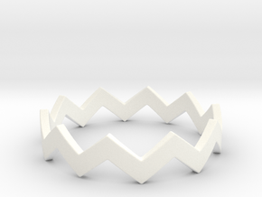 Zig Zag Wave Stackable Ring Size 9 in White Processed Versatile Plastic