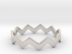 Zig Zag Wave Stackable Ring Size 10 in Platinum