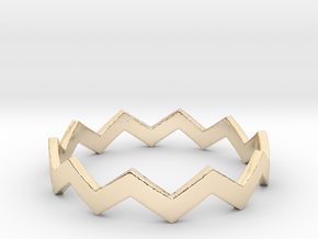 Zig Zag Wave Stackable Ring Size 12 in 14K Yellow Gold