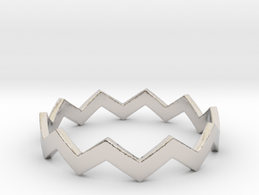 Zig Zag Wave Stackable Ring Size 12 in Platinum