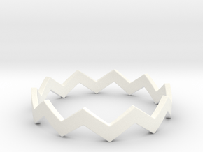 Zig Zag Wave Stackable Ring Size 12 in White Processed Versatile Plastic