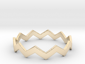 Zig Zag Wave Stackable Ring Size 13 in 14K Yellow Gold