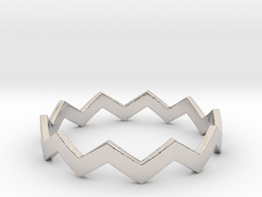 Zig Zag Wave Stackable Ring Size 13 in Platinum