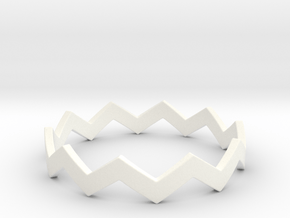 Zig Zag Wave Stackable Ring Size 13 in White Processed Versatile Plastic