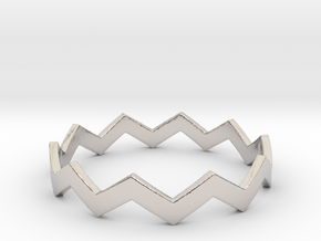Zig Zag Wave Stackable Ring Size 14 in Platinum