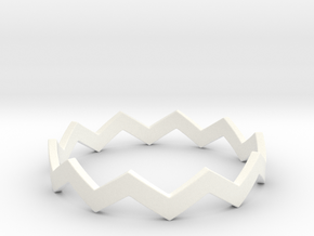 Zig Zag Wave Stackable Ring Size 14 in White Processed Versatile Plastic