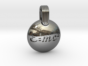 E=mc2 in Fine Detail Polished Silver
