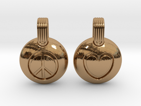 Peace & Love in Polished Brass