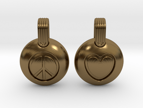 Peace & Love in Polished Bronze